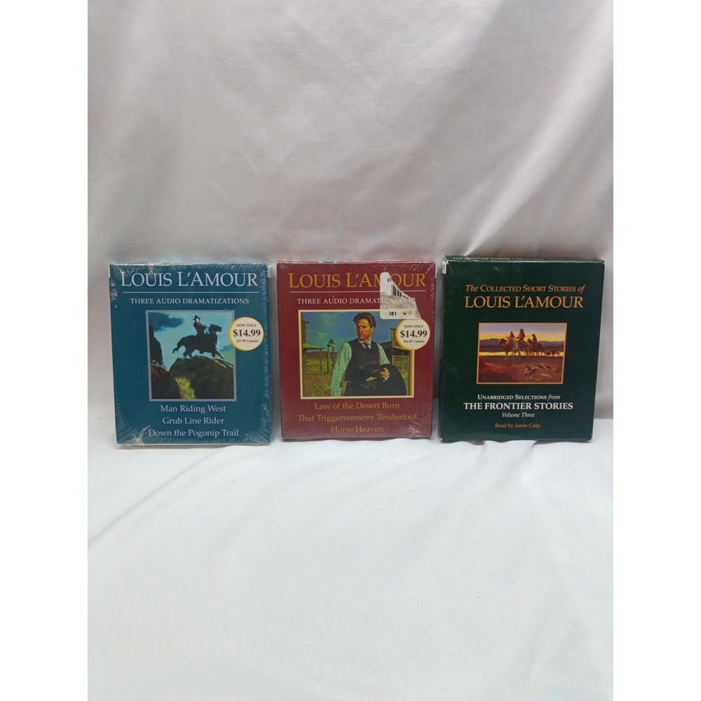 Lof of 3 Louis L'Amour CD Audio Books Short Stories Audio Dramatizations